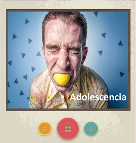 Banner con un muchacho con un limón en la boca con una expresión de desagrado para representar la Adolescencia enlazado a Servicios del Centro Pisicológico de María Jiménez